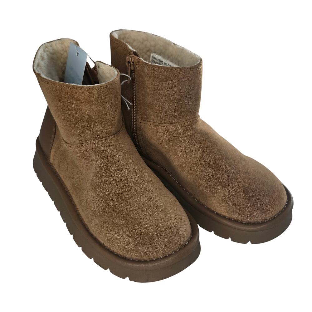 Cat & Jack Faux Suede Ankle Boots, Girls, Color Tan, Size 1